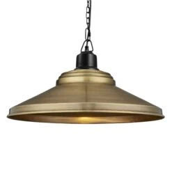 Brooklyn Giant Step Pendant - 18 Inch - Brass -Lumi Home Shop 18 Inch Pendant Brass Industville Lighting Step BlackChainHolder Brooklyn BR GSP18 B BKCN w