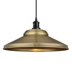 Brooklyn Giant Step Pendant - 18 Inch - Brass -Lumi Home Shop 18 Inch Pendant Brass Industville Lighting Step BlackHolder Brooklyn BR GSP18 B BKH w