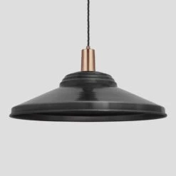 Sleek Giant Step Pendant - 18 Inch - Pewter -Lumi Home Shop 18 Inch Pendant Pewter Industville Lighting Step CopperHolder Sleek SL GSP18 P CH