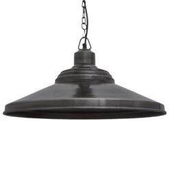 Brooklyn Giant Step Pendant - 18 Inch - Pewter -Lumi Home Shop 18 Inch Pendant Pewter Industville Lighting Step PewterChainHolder Brooklyn BR GSP18 P PCN