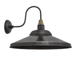 Swan Neck Giant Step Wall Light - 18 Inch - Pewter