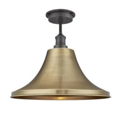 Brooklyn Outdoor & Bathroom Giant Bell Flush Mount – 20 Inch – Brass