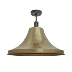 Brooklyn Giant Bell Flush Mount - 20 Inch - Brass -Lumi Home Shop 20 Inch FlushMount Brass Industville Lighting Bell PewterHolder Brooklyn BR GBLFM20 B PH