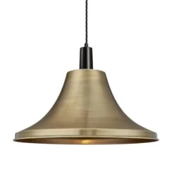 Sleek Giant Bell Pendant - 20 Inch - Brass