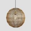 Handcrafted Wire Cage Pendant Light - 20 Inch - Globe - Brass