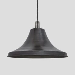 Sleek Giant Bell Pendant - 20 Inch - Pewter