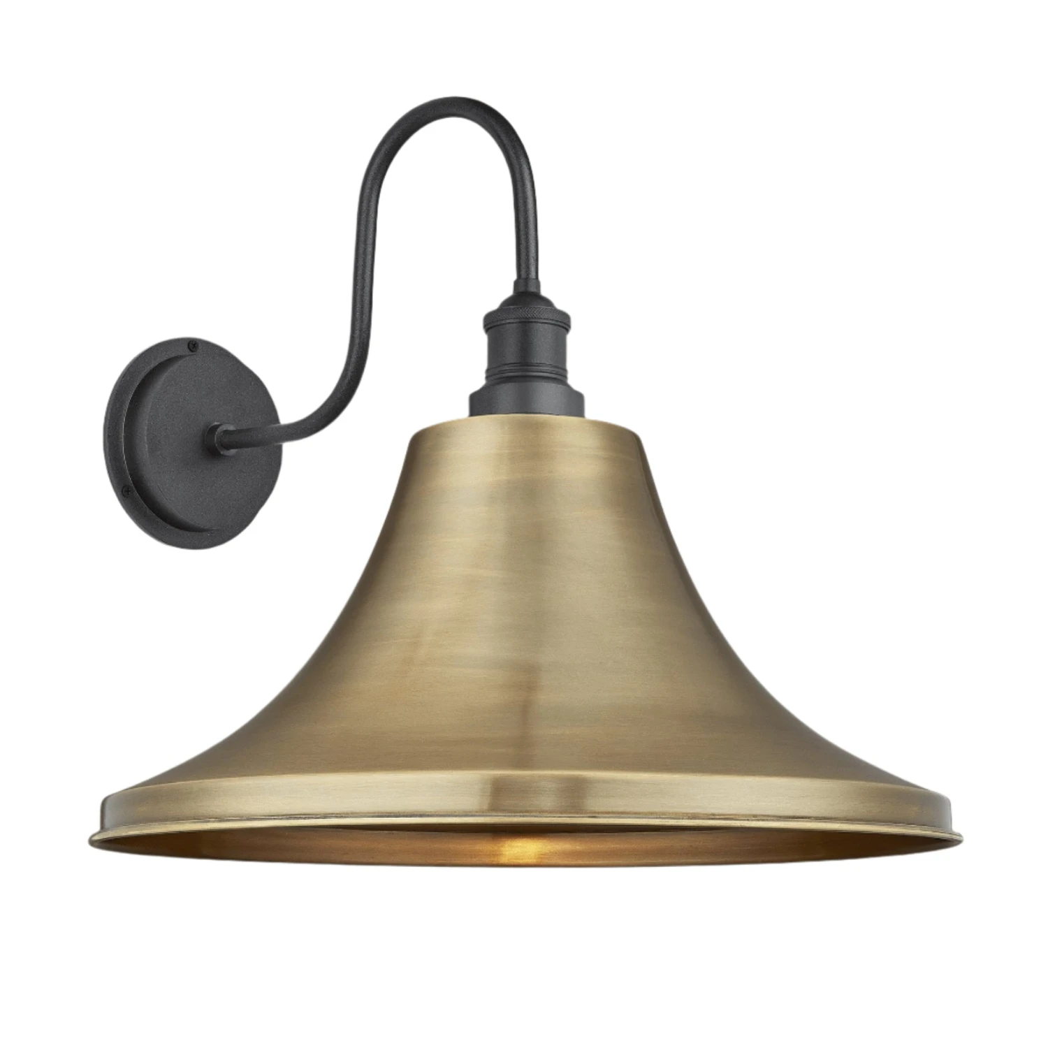 Swan Neck Outdoor & Bathroom Giant Bell Wall Light - 20 Inch – Brass 5 Swan Neck Outdoor & Bathroom Giant Bell Wall Light - 20 Inch – Brass - Image 3