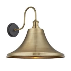 Swan Neck Outdoor & Bathroom Giant Bell Wall Light - 20 Inch – Brass