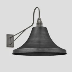 Long Arm Giant Bell Wall Light – 20 Inch – Pewter