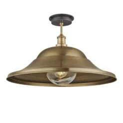 Brooklyn Outdoor & Bathroom Giant Hat Flush Mount – 21 Inch – Brass 11 Brooklyn Outdoor & Bathroom Giant Hat Flush Mount – 21 Inch – Brass -Lumi Home Shop 21 Inch FlushMount Brass Industville Lighting Hat BrassHolder GlobeGlass Brooklyn IP65 BR IP65 GHFM21 B BH GLG