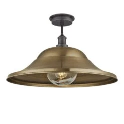 Brooklyn Outdoor & Bathroom Giant Hat Flush Mount – 21 Inch – Brass 9 Brooklyn Outdoor & Bathroom Giant Hat Flush Mount – 21 Inch – Brass -Lumi Home Shop 21 Inch FlushMount Brass Industville Lighting Hat PewterHolder GlobeGlass Brooklyn IP65 BR IP65 GHFM21 B PH GLG