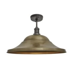 Brooklyn Giant Hat Flush Mount - 21 Inch - Brass -Lumi Home Shop 21 Inch FlushMount Brass Industville Lighting Hat PewterHolder Brooklyn BR GHFM21 B PH
