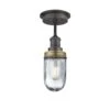 Brooklyn Outdoor & Bathroom Flush Mount - Pewter 1 Brooklyn Outdoor & Bathroom Flush Mount - Pewter -Lumi Home Shop 3 Inch FlushMount Pewter Industville Lighting TubeGlass PewterHolder BrassRing Brooklyn IP65 BR IP65 FM PH BR