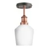Brooklyn Opal Glass Schoolhouse Flush Mount Light - 5.5 Inch -Lumi Home Shop 5.5 Inch FlushMount OpalGlass Industville Lighting Schoolhouse CopperHolder Brooklyn BR OGL SHFM5 W CH