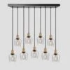 Brooklyn Tinted Glass Schoolhouse 9 Wire Cluster Lights - 5.5 Inch - Smoke Grey