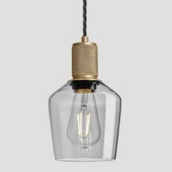 Knurled Tinted Glass Schoolhouse Pendant - 5.5 Inch - Smoke Grey 11 Knurled Tinted Glass Schoolhouse Pendant - 5.5 Inch - Smoke Grey -Lumi Home Shop 5.5 Inch Pendant Glass Industville Lighting Schoolhouse BrassHolder Knurled KN TGL SHP5 SG BH