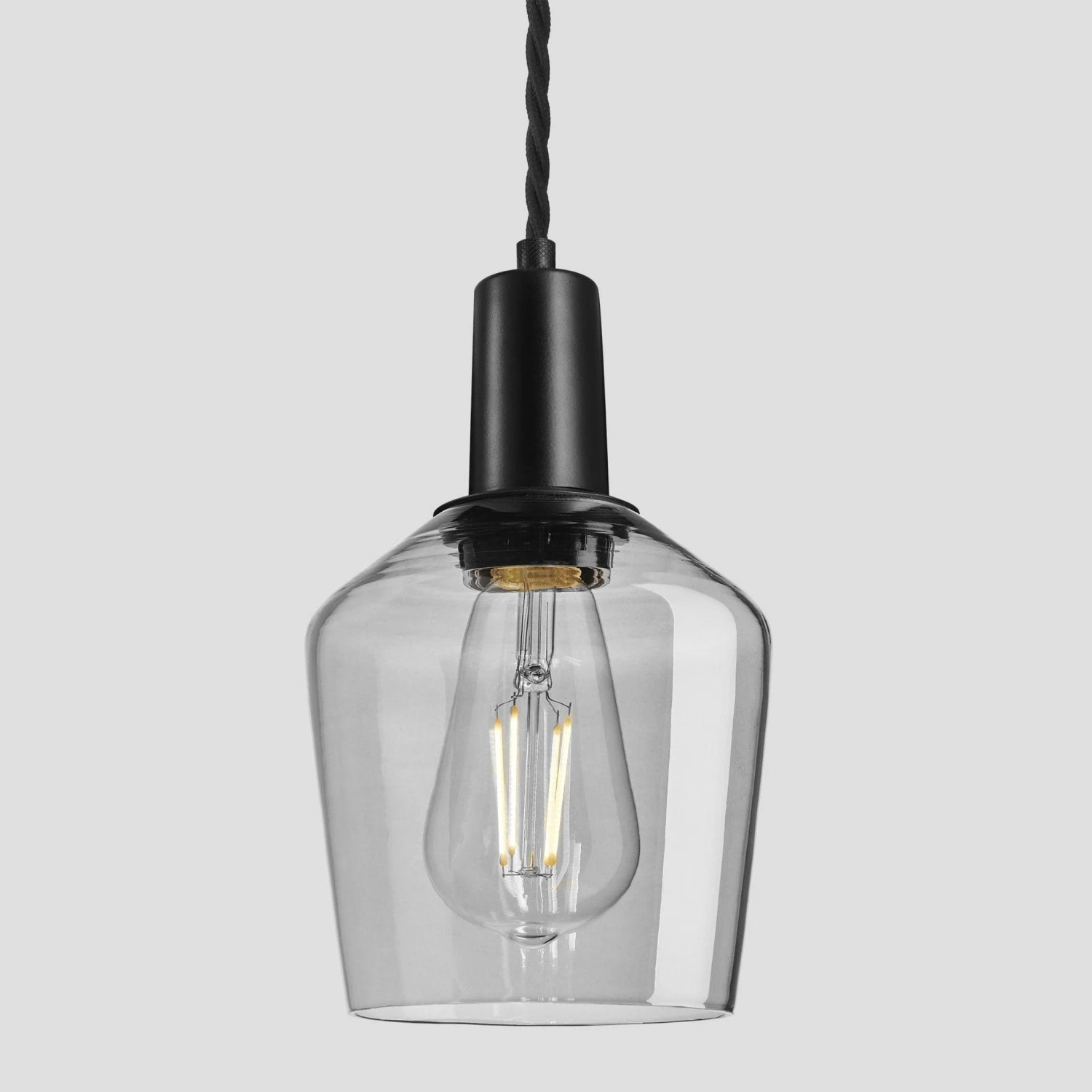 Sleek Tinted Glass Schoolhouse Pendant - 5.5 Inch - Smoke Grey 3 Sleek Tinted Glass Schoolhouse Pendant - 5.5 Inch - Smoke Grey