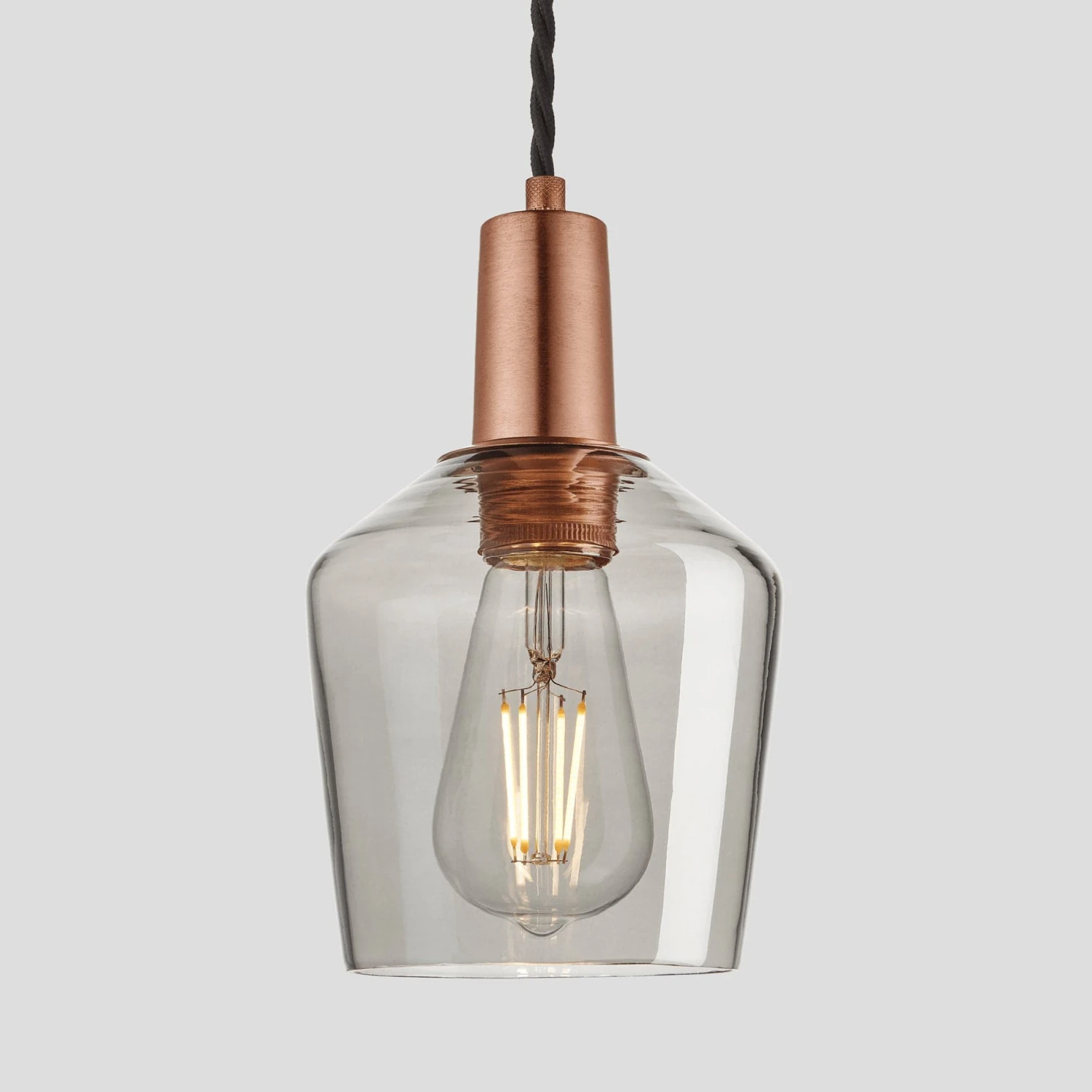 Sleek Tinted Glass Schoolhouse Pendant - 5.5 Inch - Smoke Grey 5 Sleek Tinted Glass Schoolhouse Pendant - 5.5 Inch - Smoke Grey - Image 3