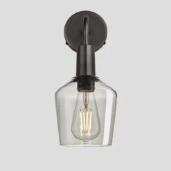 Sleek Tinted Glass Schoolhouse Wall Light - 5.5 Inch - Smoke Grey 17 Sleek Tinted Glass Schoolhouse Wall Light - 5.5 Inch - Smoke Grey -Lumi Home Shop 5.5 Inch WallLight Glass Industville Lighting Schoolhouse PewterHolder Sleek SL TGL SHWL5 SG PH