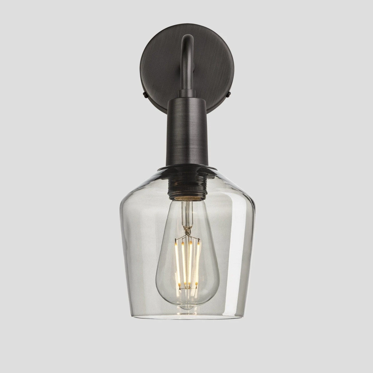 Sleek Tinted Glass Schoolhouse Wall Light - 5.5 Inch - Smoke Grey 7 Sleek Tinted Glass Schoolhouse Wall Light - 5.5 Inch - Smoke Grey - Image 5