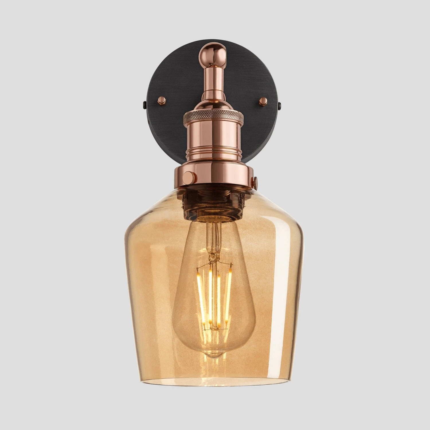 Brooklyn Tinted Glass Schoolhouse Wall Light - 5.5 Inch - Amber 7 Brooklyn Tinted Glass Schoolhouse Wall Light - 5.5 Inch - Amber - Image 5