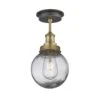 Brooklyn Outdoor & Bathroom Globe Flush Mount - Brass -Lumi Home Shop 6 Inch FlushMount Brass Industville Lighting GlobeGlass BrassHolder BrassRing Brooklyn IP65 BR IP65 FM BH BR GLG
