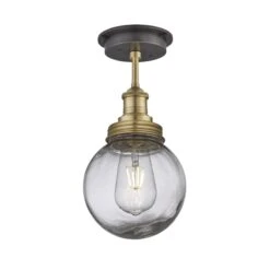 Brooklyn Outdoor & Bathroom Globe Flush Mount - Brass