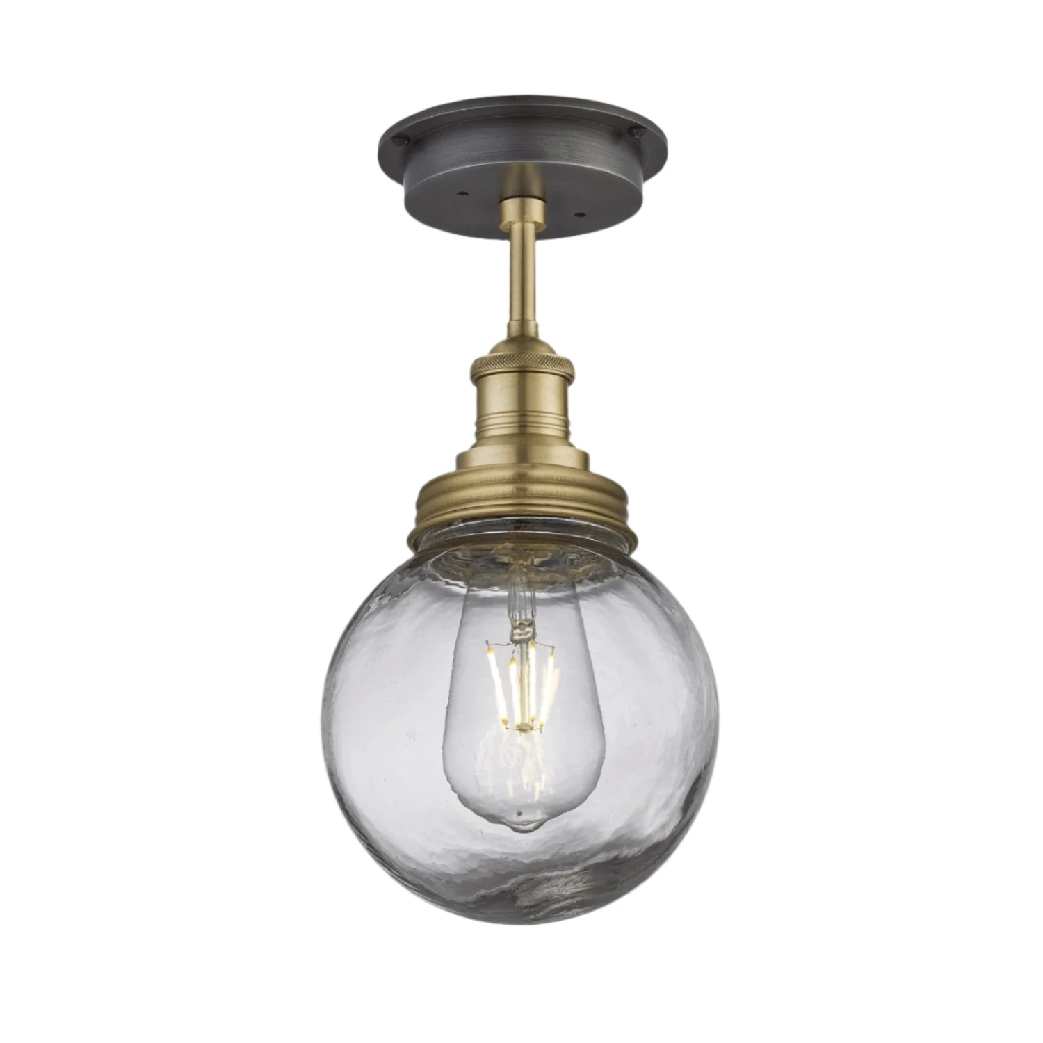 Brooklyn Outdoor & Bathroom Globe Flush Mount - Brass 3 Brooklyn Outdoor & Bathroom Globe Flush Mount - Brass