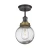 Brooklyn Outdoor & Bathroom Globe Flush Mount Light - Pewter -Lumi Home Shop 6 Inch FlushMount Pewter Industville Lighting GlobeGlass PewterHolder BrassRing Brooklyn IP65 BR IP65 FM PH BR GLG