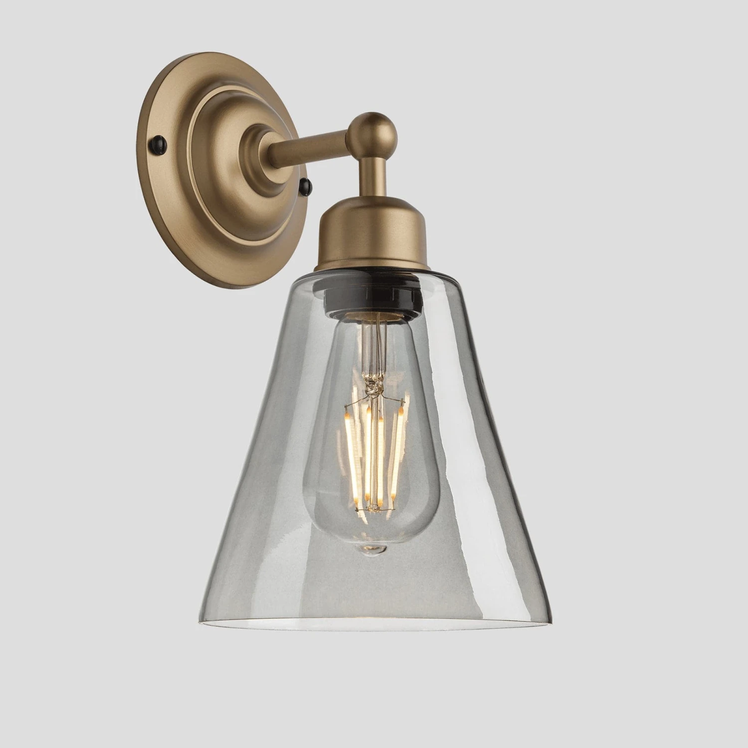 Orlando Tinted Glass Flask Wall Light - 6 Inch - Smoke Grey - Image 4