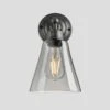 Orlando Tinted Glass Flask Wall Light - 6 Inch - Smoke Grey -Lumi Home Shop 6 Inch Pendant Tinted Glass Smoke Grey Flask Wall Light Pewter Orlando OR TGL FLWL6 SG PH SO Lit
