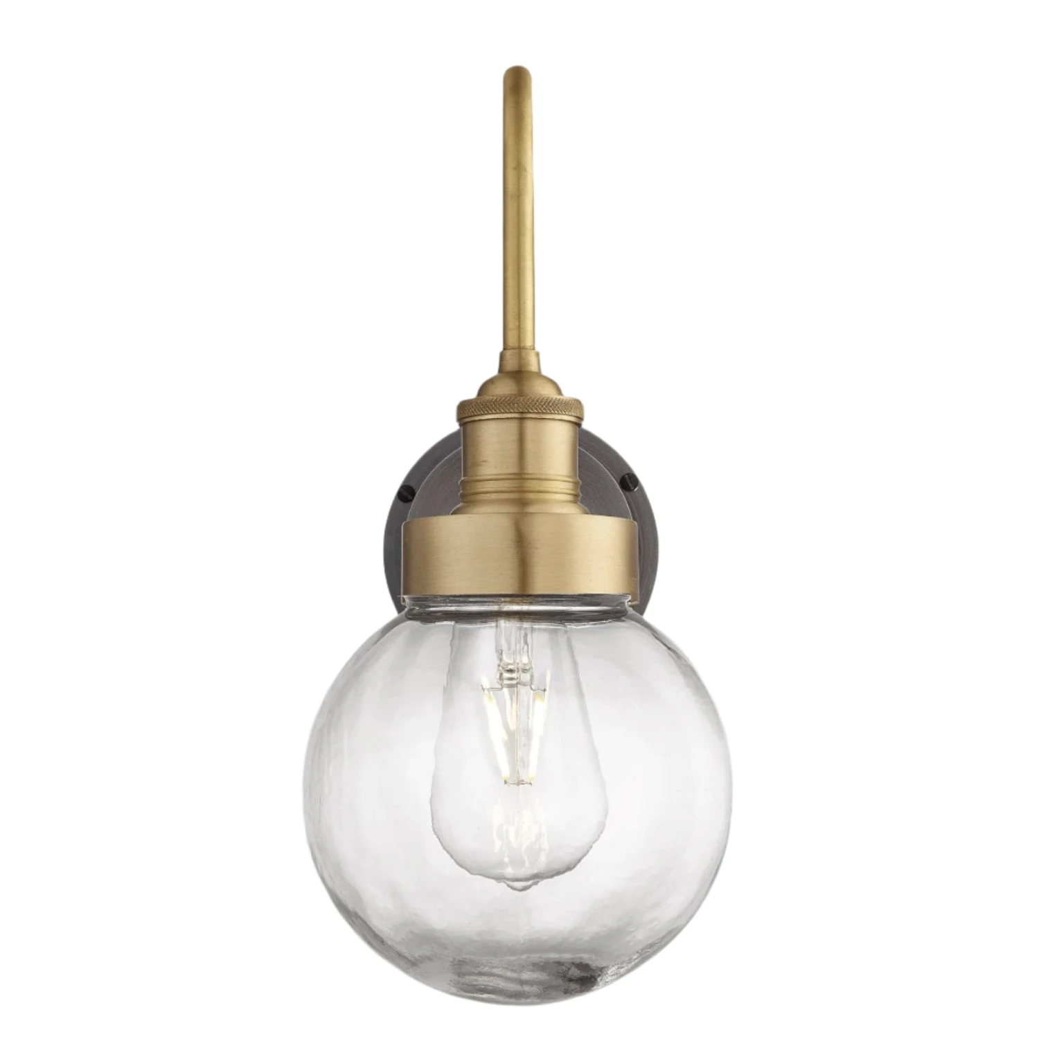Swan Neck Outdoor & Bathroom Wall Light - Brass - Globe Glass 4 Swan Neck Outdoor & Bathroom Wall Light - Brass - Globe Glass - Image 2