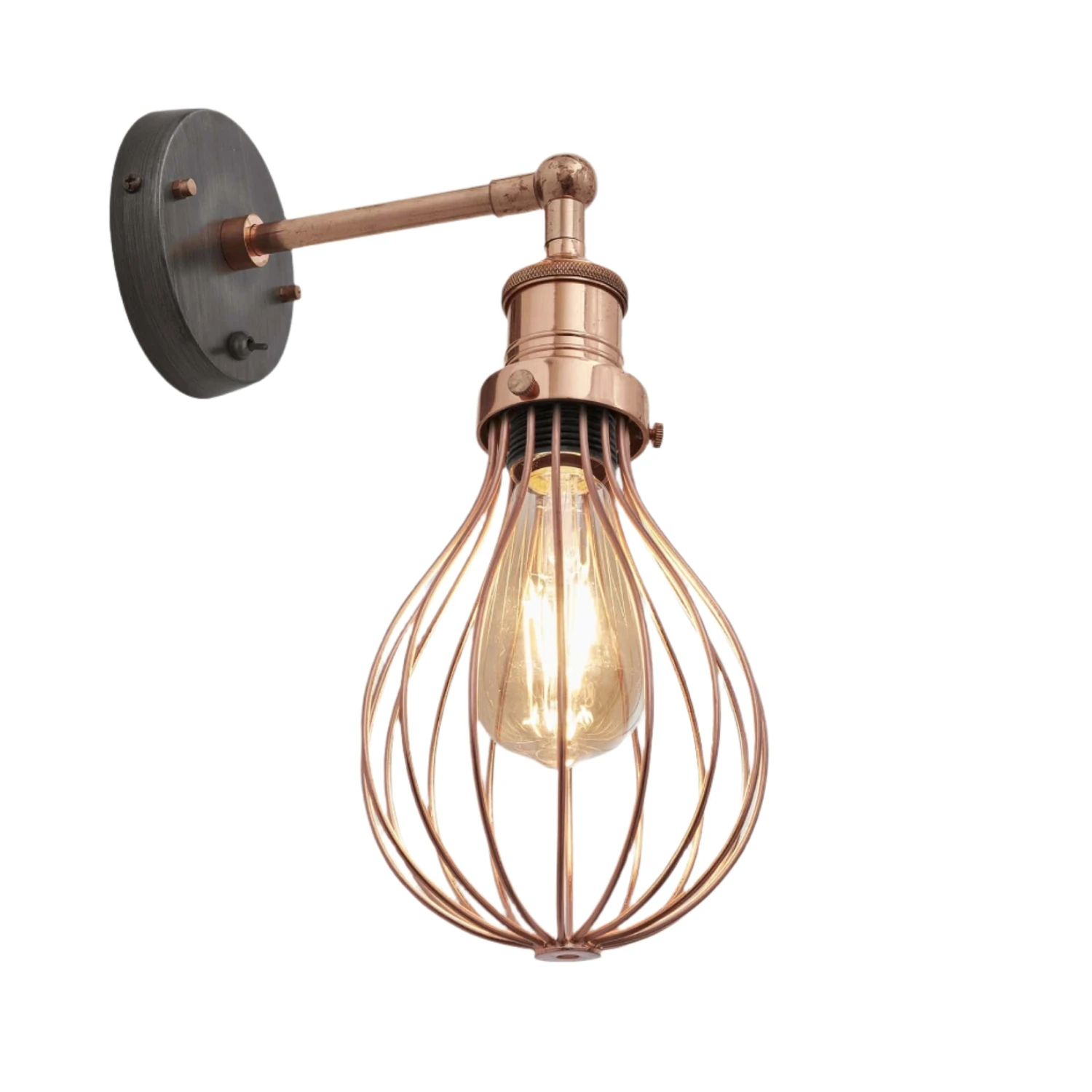 Brooklyn Balloon Cage Wall Light - 6 Inch - Copper 6 Brooklyn Balloon Cage Wall Light - 6 Inch - Copper - Image 4