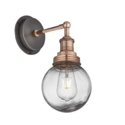 Brooklyn Outdoor & Bathroom Globe Wall Light - Copper 13 Brooklyn Outdoor & Bathroom Globe Wall Light - Copper -Lumi Home Shop 6 Inch WallLight Copper Industville Lighting GlobeGlass CopperHolder CopperRing Brooklyn IP65 BR IP65 WL CH CR GLG