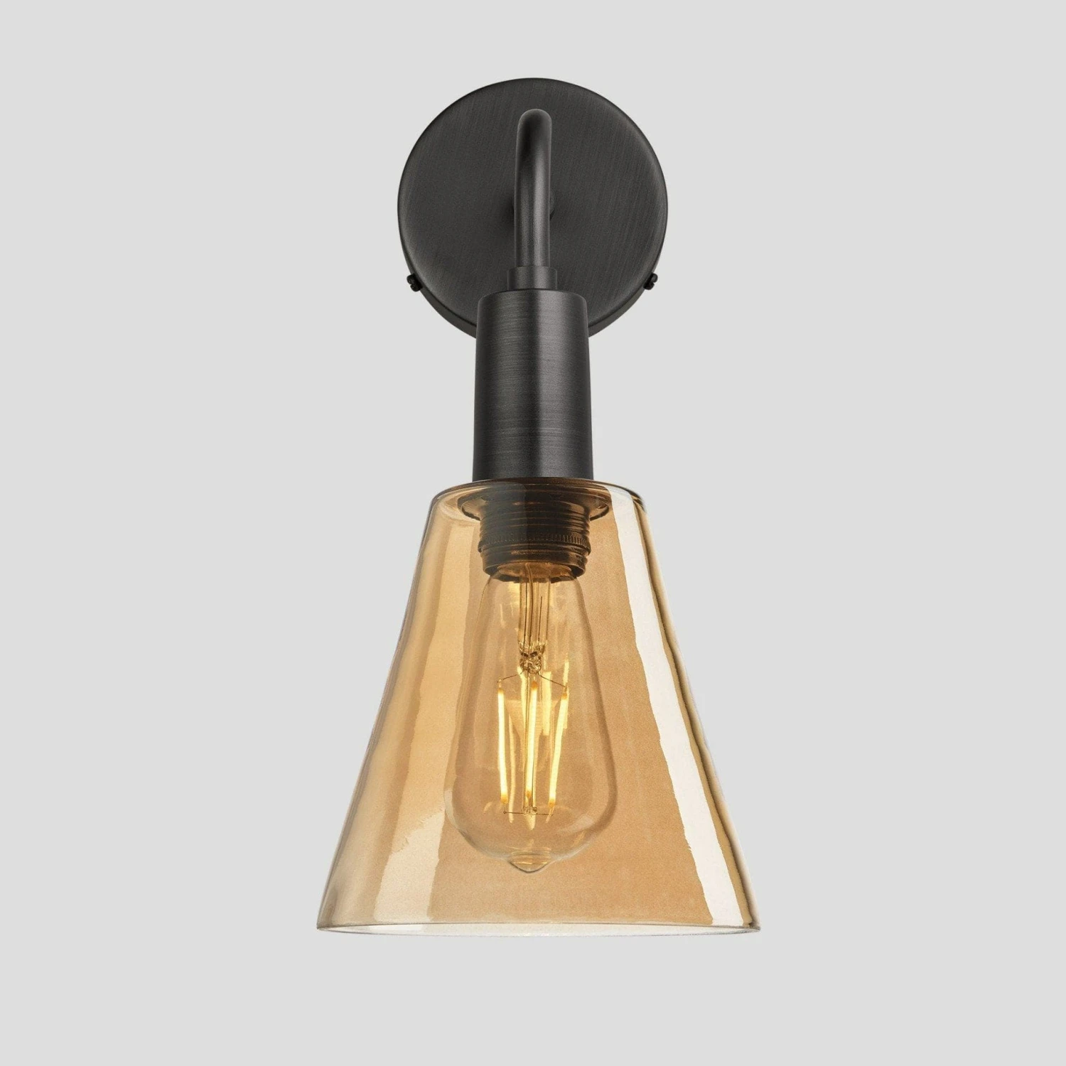 Sleek Tinted Glass Flask Wall Light - 6 Inch - Amber - Image 5