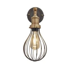 Brooklyn Balloon Cage Wall Light - 6 Inch - Pewter