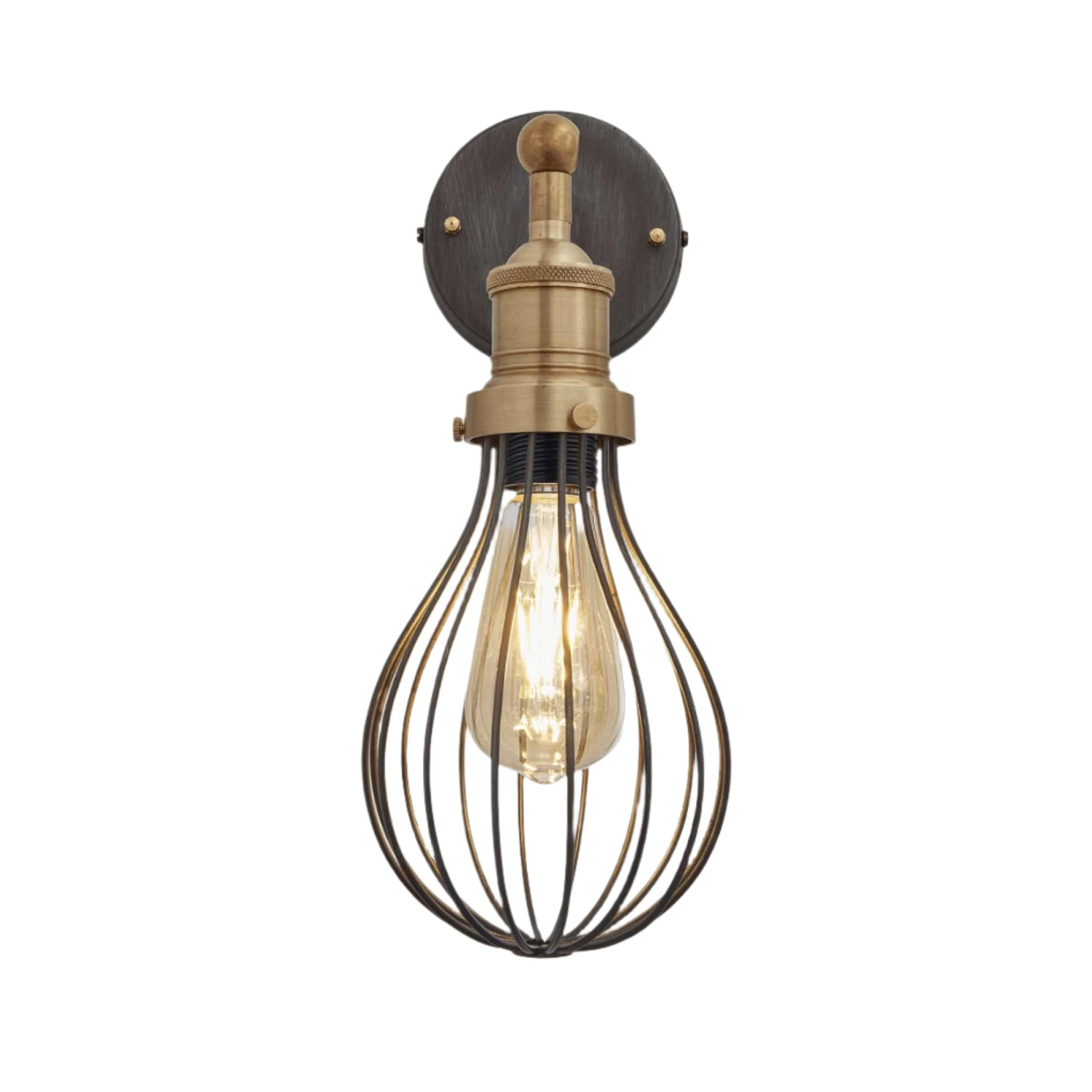 Brooklyn Balloon Cage Wall Light - 6 Inch - Pewter 3 Brooklyn Balloon Cage Wall Light - 6 Inch - Pewter
