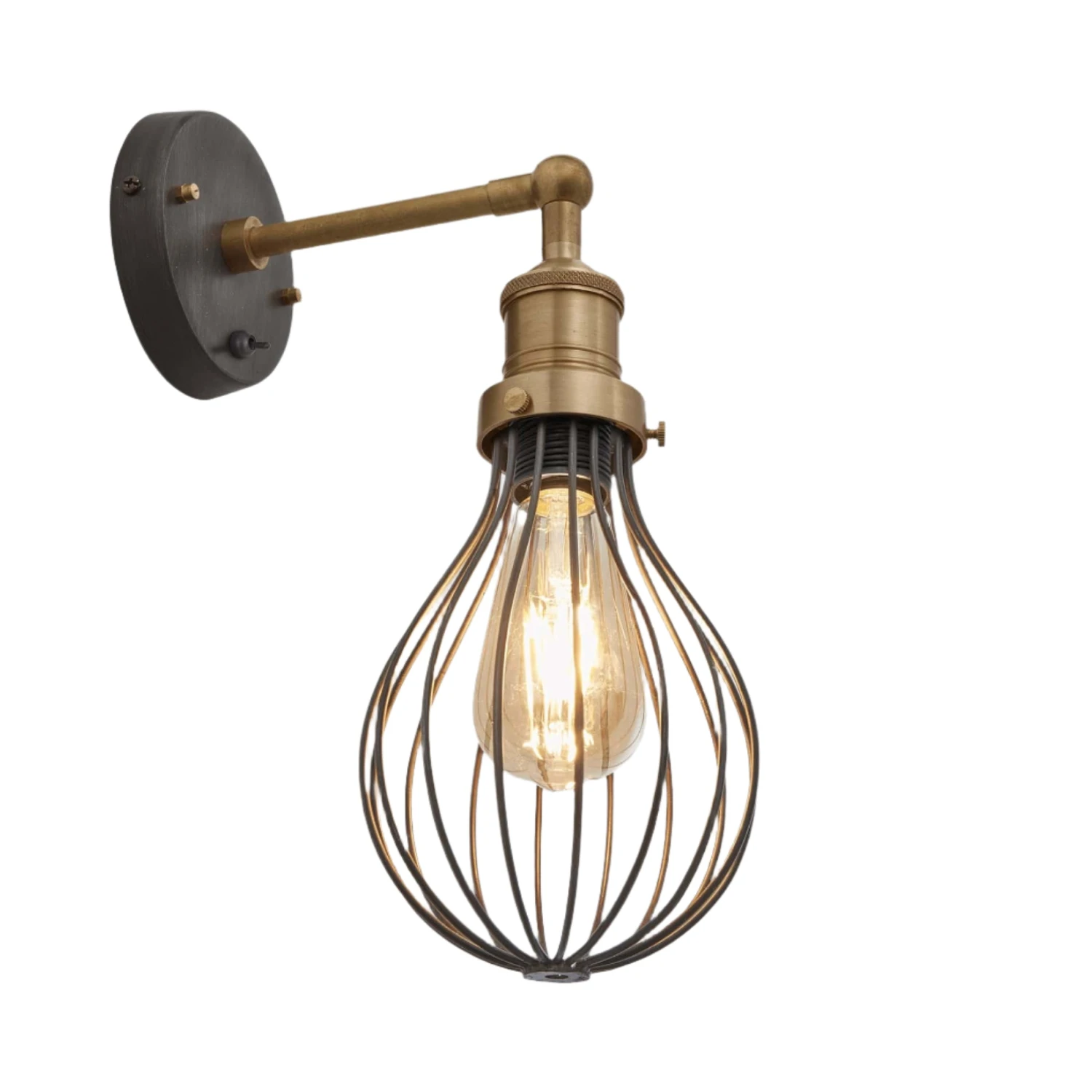 Brooklyn Balloon Cage Wall Light - 6 Inch - Pewter 4 Brooklyn Balloon Cage Wall Light - 6 Inch - Pewter - Image 2