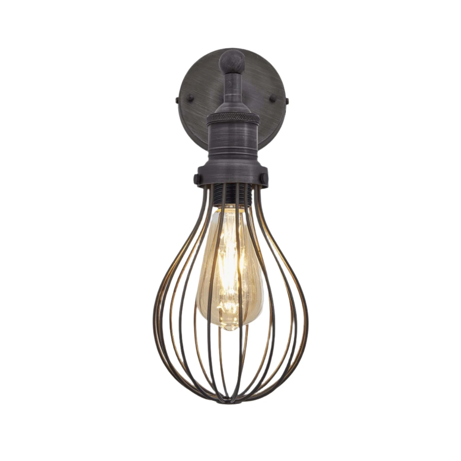 Brooklyn Balloon Cage Wall Light - 6 Inch - Pewter 5 Brooklyn Balloon Cage Wall Light - 6 Inch - Pewter - Image 3
