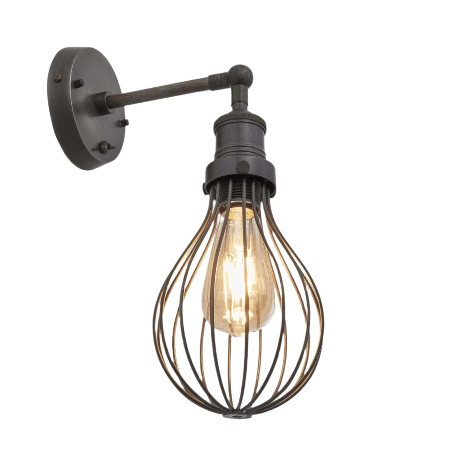 Brooklyn Balloon Cage Wall Light - 6 Inch - Pewter 6 Brooklyn Balloon Cage Wall Light - 6 Inch - Pewter - Image 4
