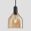 Sleek Tinted Glass Cone Pendant - 6 Inch - Amber 2 Sleek Tinted Glass Cone Pendant - 6 Inch - Amber -Lumi Home Shop 7 Inch Pendant AmberTintedGlass Industville Lighting Cone BlackHolder Sleek SL CP7 B BHSL TGL CP6 A BKH w