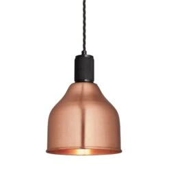 Knurled Cone Pendant Light - 7 Inch - Copper