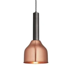 Sleek Cylinder Cone Pendant Light - 7 Inch - Copper