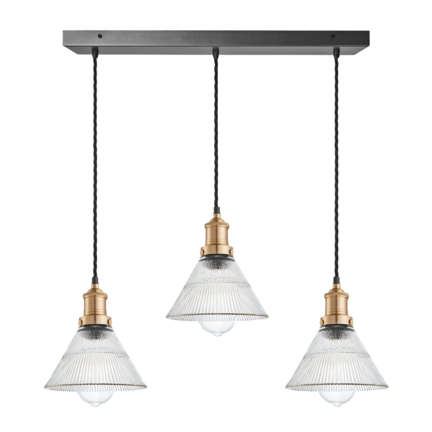 Brooklyn Glass Funnel 3 Wire Cluster Lights - 7 Inch 5 Brooklyn Glass Funnel 3 Wire Cluster Lights - 7 Inch - Image 3