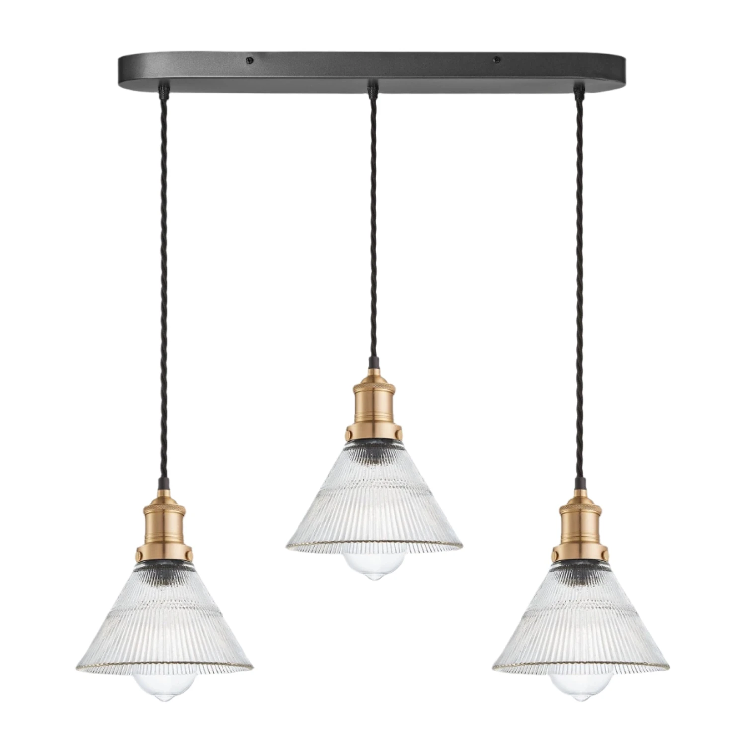 Brooklyn Glass Funnel 3 Wire Cluster Lights - 7 Inch 6 Brooklyn Glass Funnel 3 Wire Cluster Lights - 7 Inch - Image 4