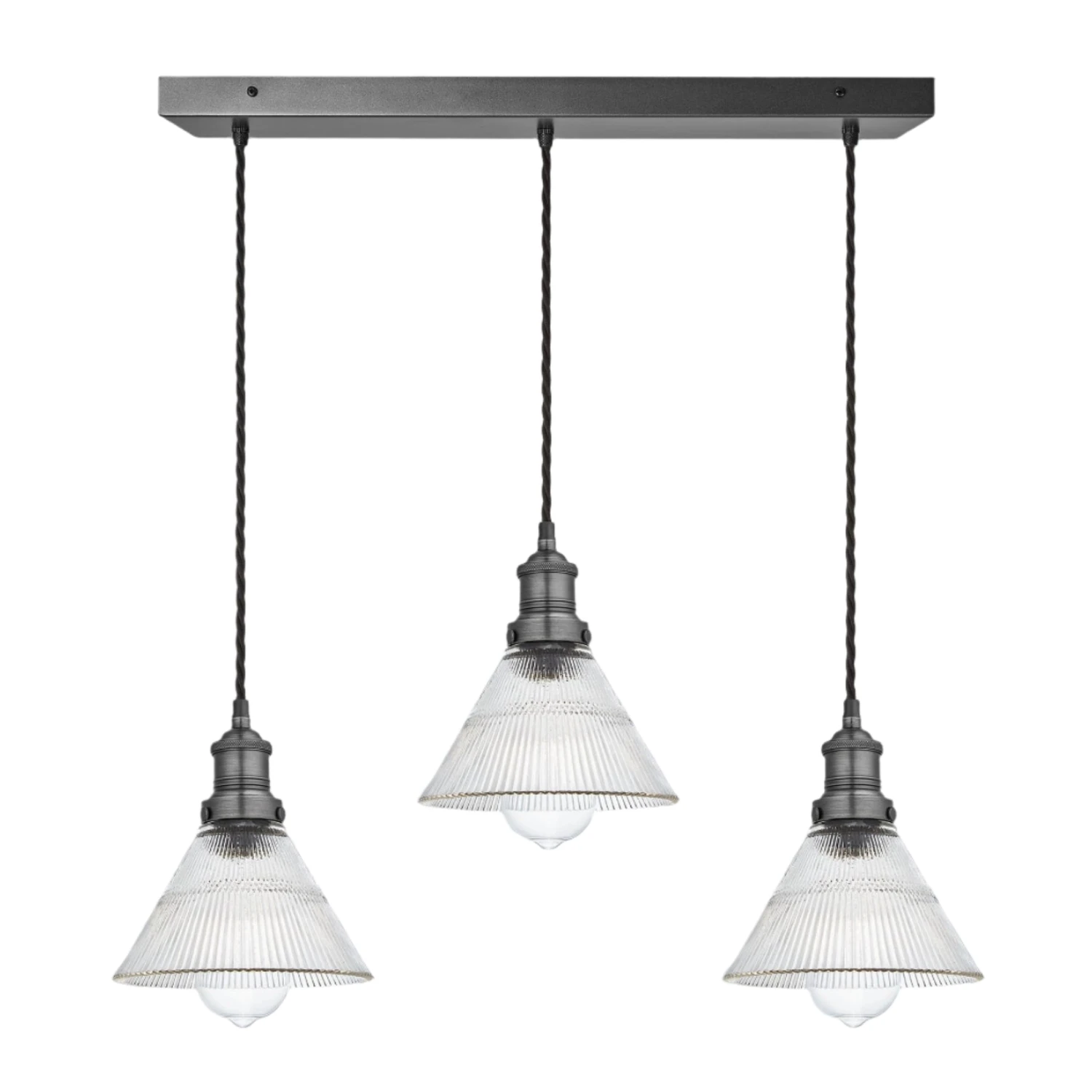 Brooklyn Glass Funnel 3 Wire Cluster Lights - 7 Inch 3 Brooklyn Glass Funnel 3 Wire Cluster Lights - 7 Inch