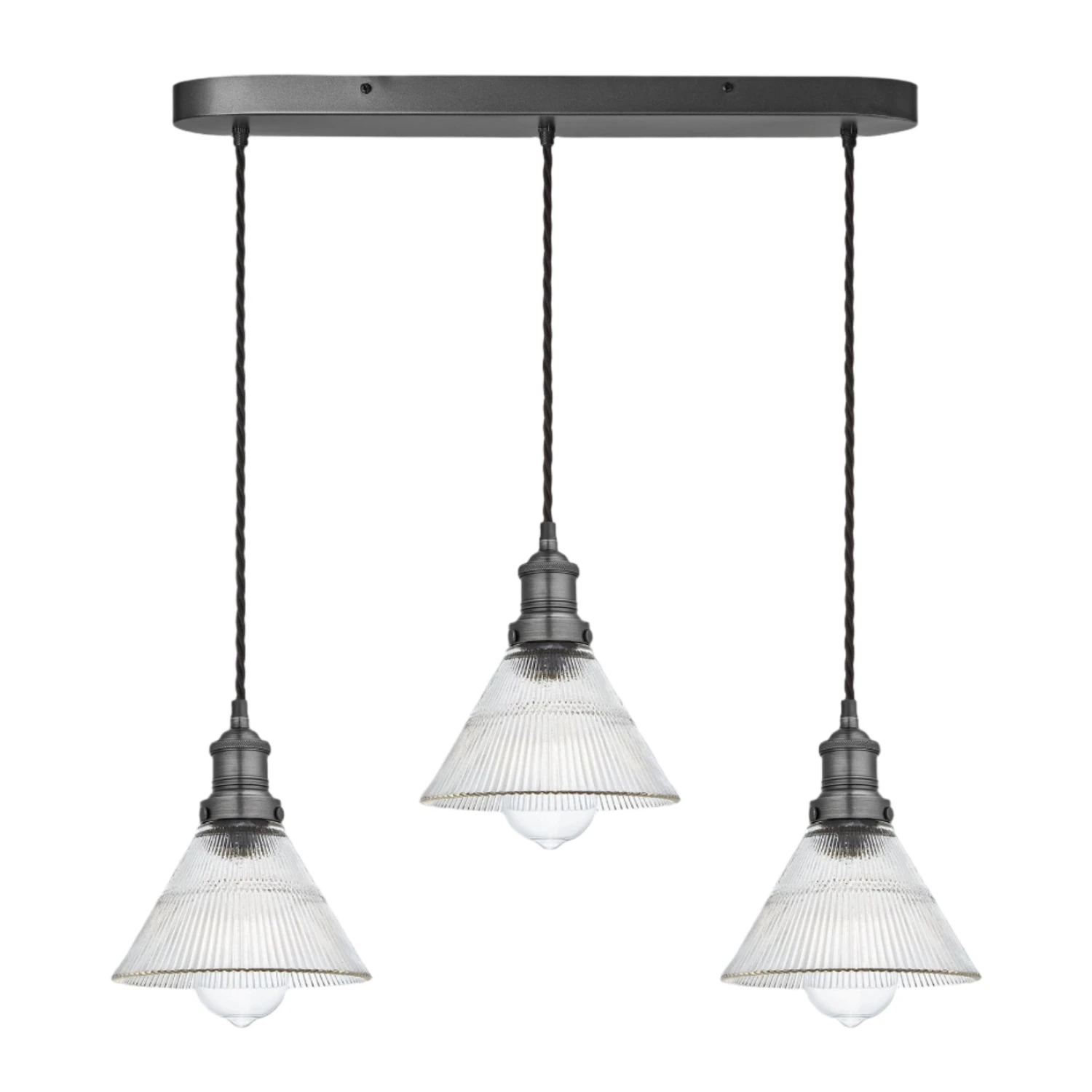 Brooklyn Glass Funnel 3 Wire Cluster Lights - 7 Inch 4 Brooklyn Glass Funnel 3 Wire Cluster Lights - 7 Inch - Image 2