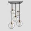 Chelsea Tinted Glass Globe 5 Wire Square Cluster Lights - 7 Inch - Smoke Grey 2 Chelsea Tinted Glass Globe 5 Wire Square Cluster Lights - 7 Inch - Smoke Grey -Lumi Home Shop 7 Inch Pendant Glass Industville Lighting Globe BrassHolder Chelsea CH TGL GL7 5WSQCL SG BH
