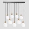 Brooklyn Opal Glass Globe 9 Wire Cluster Lights - 7 Inch - White