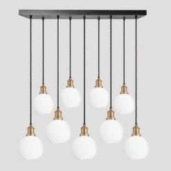 Brooklyn Opal Glass Globe 9 Wire Cluster Lights - 7 Inch - White